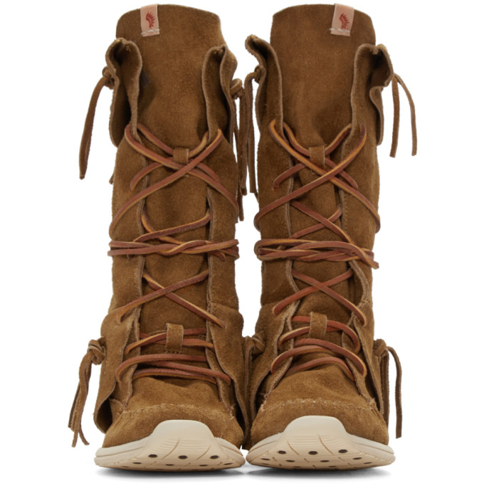 Visvim Brown Hi-Folk Trapper Moccasins Visvim