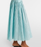 Staud Procida striped cotton-blend maxi skirt