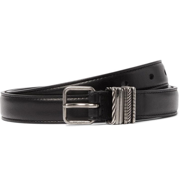 Photo: SAINT LAURENT - 2cm Leather Belt - Black