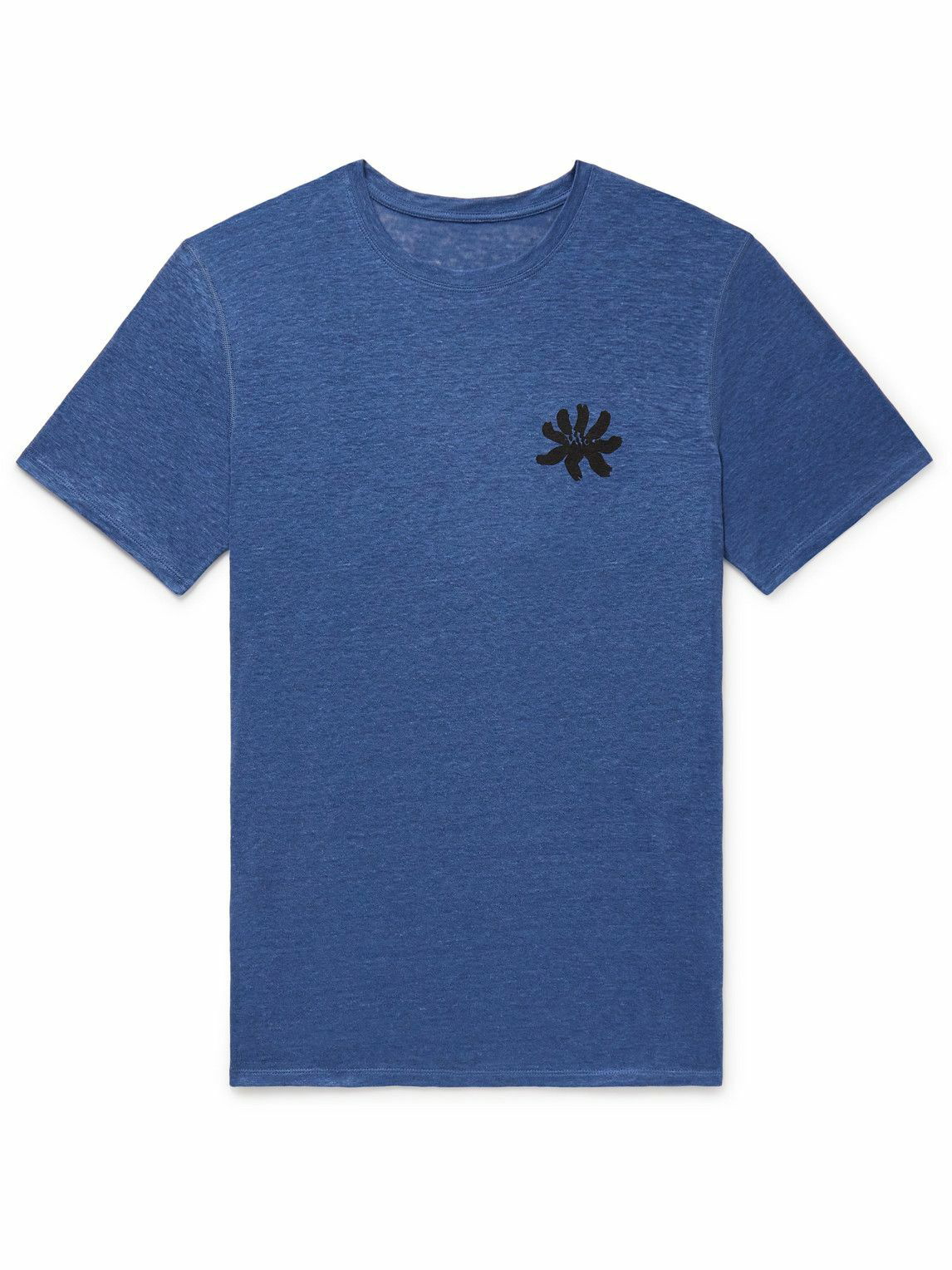 DISTRICT VISION - Logo-Print Hemp-Jersey T-Shirt - Blue District Vision