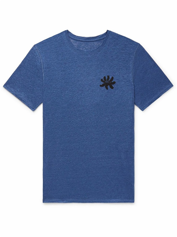 Photo: DISTRICT VISION - Logo-Print Hemp-Jersey T-Shirt - Blue