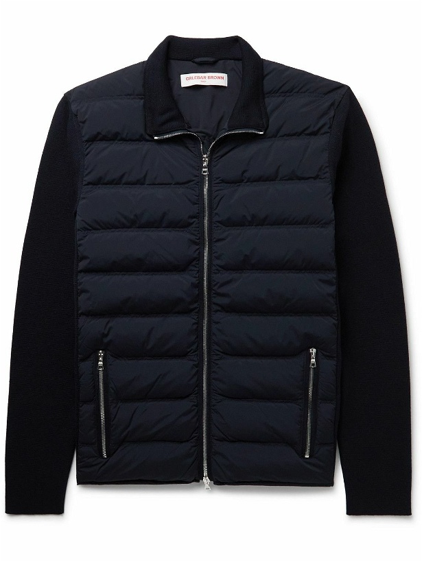 Photo: Orlebar Brown - Wallace Slim-Fit Merino Wool and Quilted Shell Down Jacket - Blue