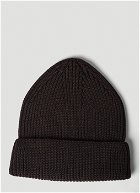 Ribbed Beanie Hat in Brown