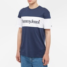 Tommy Jeans Men's Classic Serif Linear Block T-Shirt in Navy