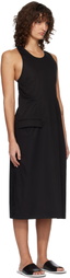Rier Black Suit Apron Midi Dress