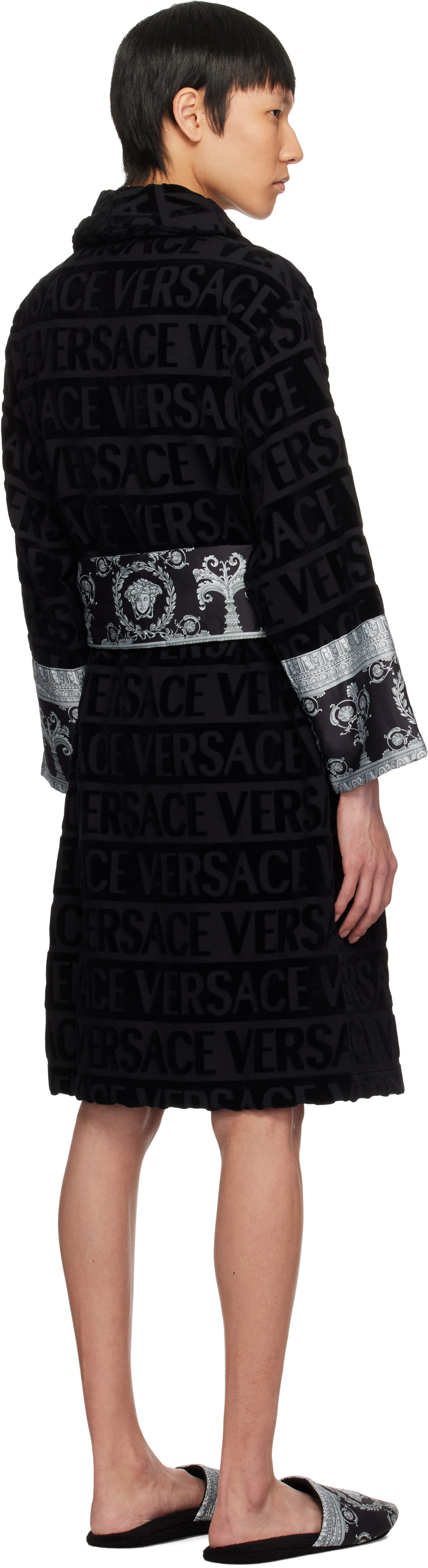 Versace Underwear Black 'I Heart Baroque' Bathrobe