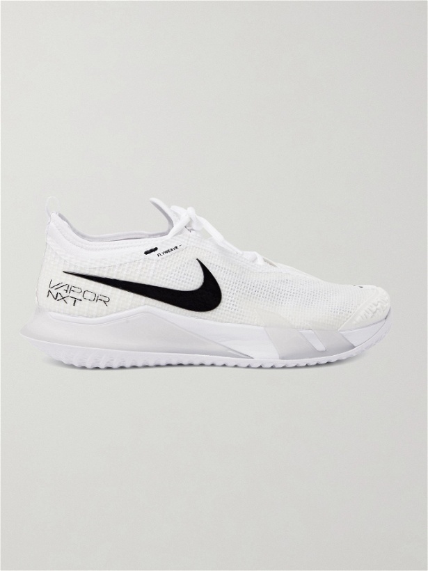 Photo: Nike Tennis - NikeCourt React Vapor NXT Rubber-Trimmed Flyweave Tennis Sneakers - White