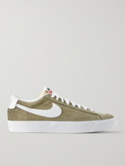 NIKE - Blazer Low '77 Leather-Trimmed Suede Sneakers - Green