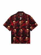 Wacko Maria - 56 Tattoo Studio Camp-Collar Printed TENCEL™ Lyocell Shirt - Black