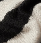 Isabel Benenato - Striped Mohair-Blend Sweater - Black