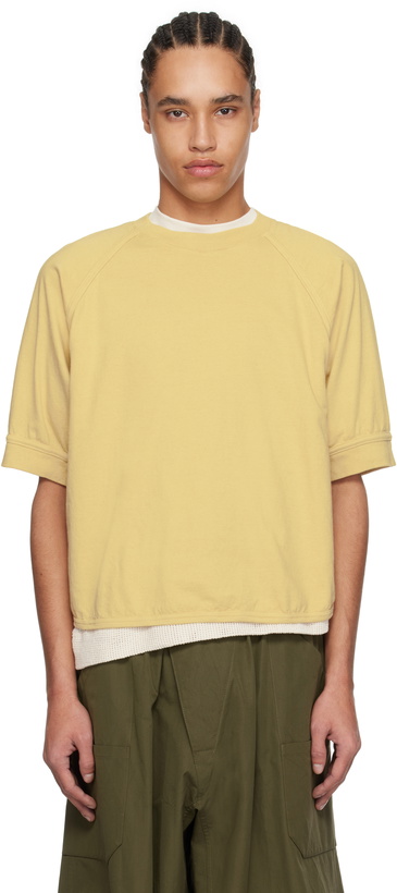 Photo: Jan-Jan Van Essche Yellow O-Project Cotton Hemp Jersey 3/4 Sleeve T-shirt