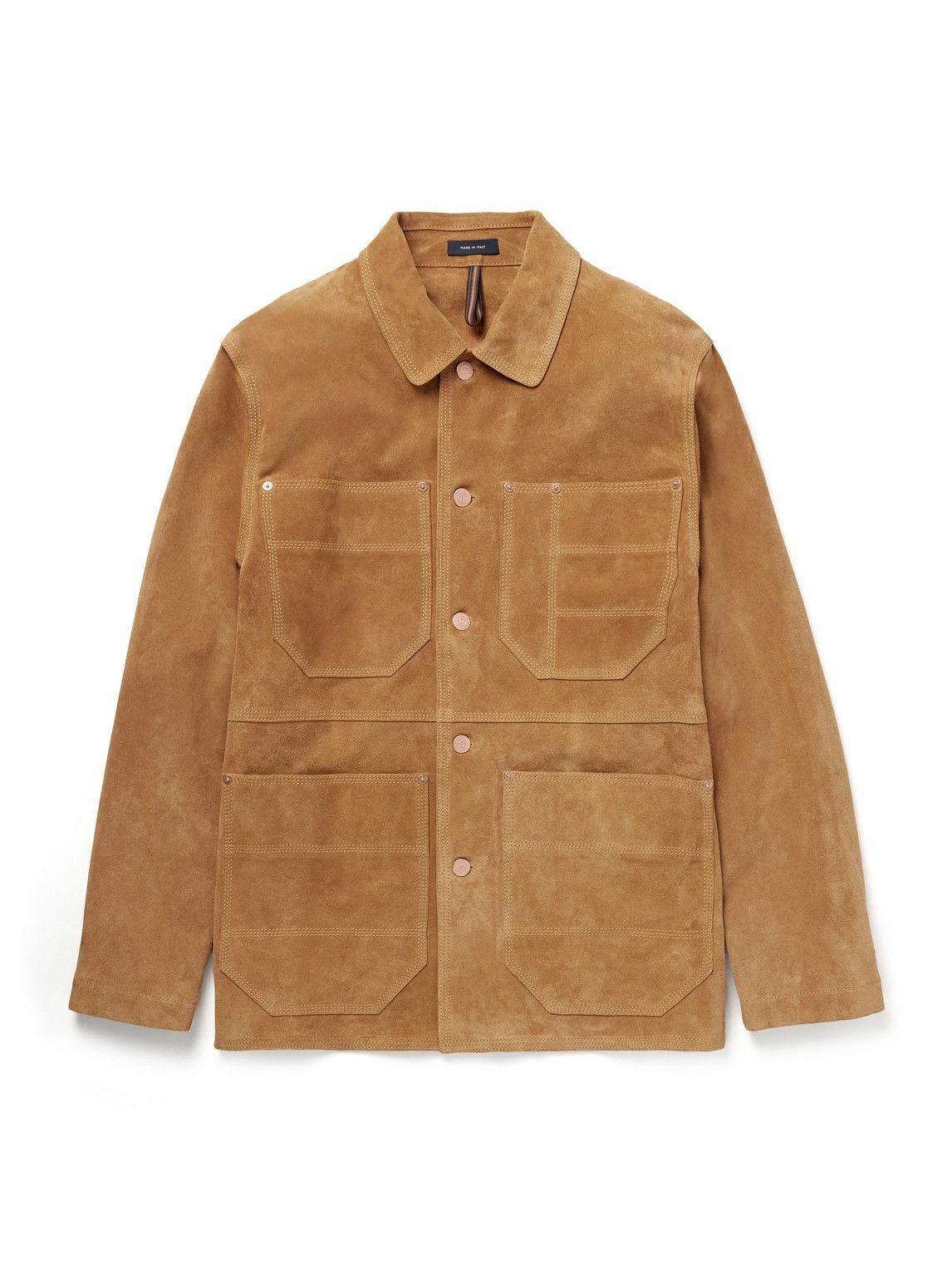 Drake's - Welder Suede Chore Jacket - Brown