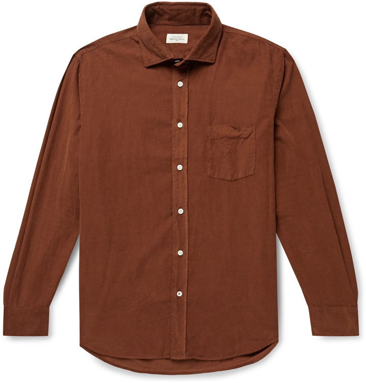 Photo: Hartford - Paul Garment-Dyed Cotton-Corduroy Shirt - Brown