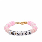 Sporty & Rich Be Nice Bead Bracelet in Pink