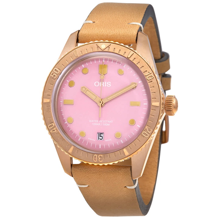 Photo: Oris Divers Sixty- Five Automatic Pink Dial Unisex Watch 01 733 7771 3158-07 5 19 04BR
