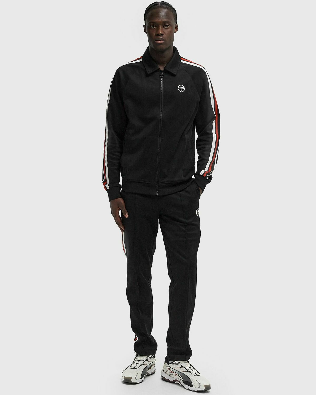 Sergio Tacchini RENSHAW TAPE TRACK TOP Black Mens Track Jacket
