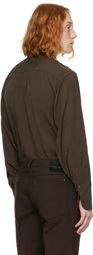 TOM FORD Brown Garment-Dyed Leisure Shirt