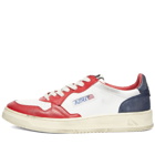Autry Men's Super Vintage Low Sneakers in White/Blue/Red