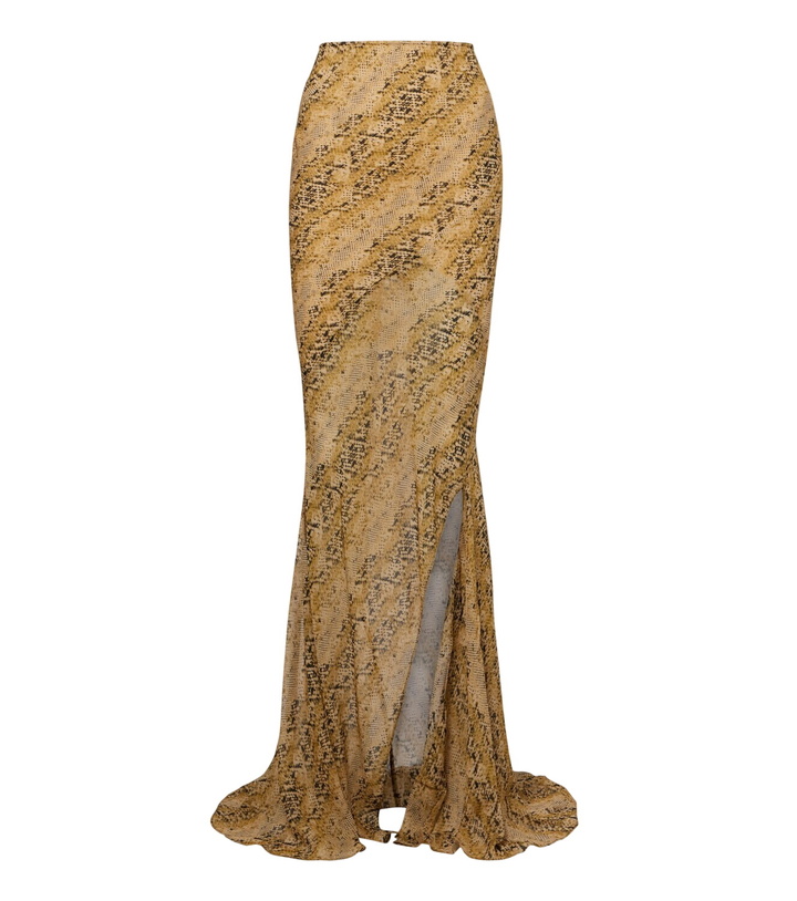 Photo: De La Vali Oryx snake-print georgette maxi skirt