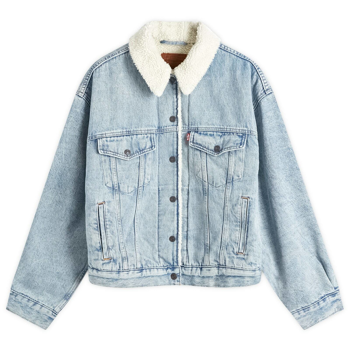 Levi's Women's Denim Sherpa Trucker Jacket in Blue
