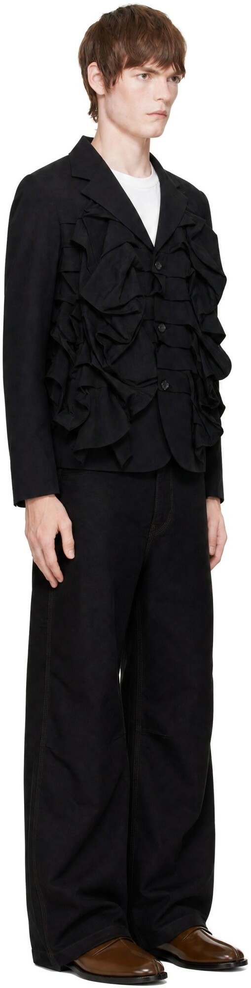 Comme des Garçons Homme Plus Black Wool Tropical Blazer
