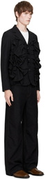 Comme des Garçons Homme Plus Black Wool Tropical Blazer