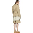 Palomo Spain Beige Linen Cinched Blazer