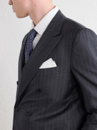 Kiton - Double-Breasted Pinstriped Wool Suit Jacket - Gray
