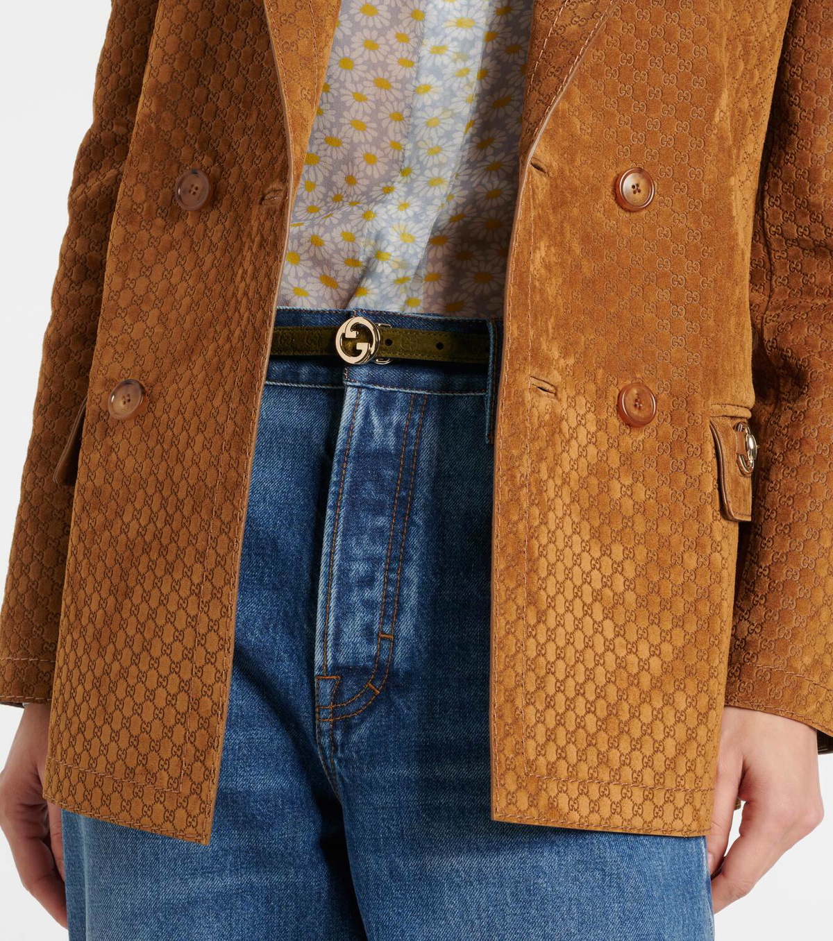 Gucci Gucci Blondie thin suede belt Gucci