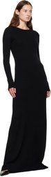 Ann Demeulemeester Black Eva Long Open Back Knitted Maxi Dress