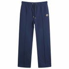 Casablanca Men's Navy Loopback Patch Open Hem Jogger in Dress Blue