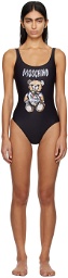 Moschino Black Printed One-Piece Swimsuit