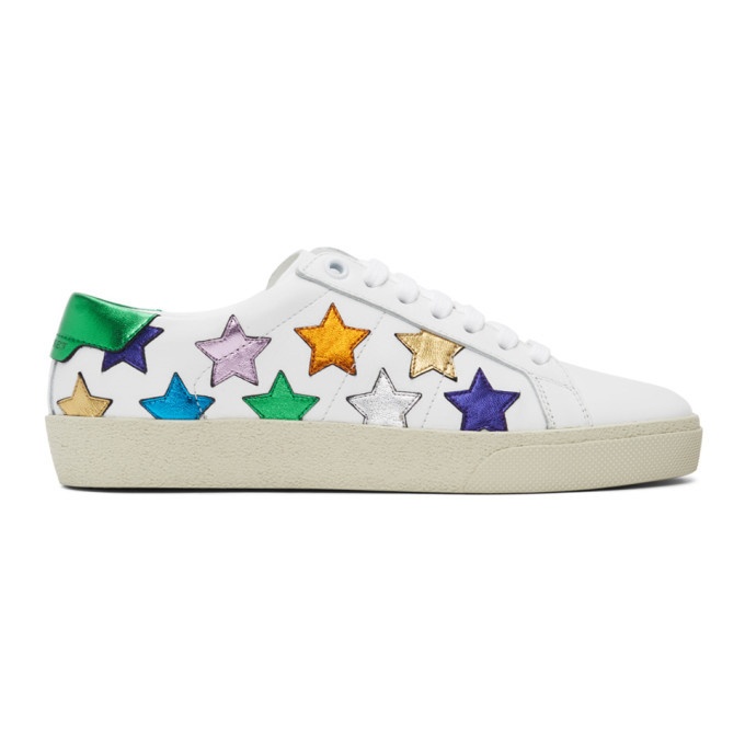 Court leather trainers Saint Laurent White size 40 EU in Leather - 37223284