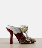 Dries Van Noten Embellished patchwork leather mules
