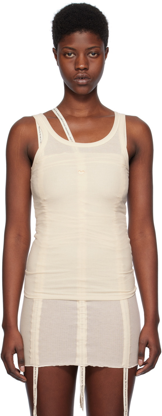 Baserange Off-White Heart Tank Top Baserange