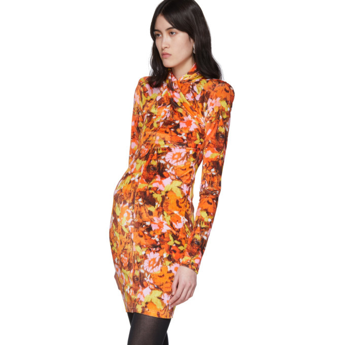 Richard Quinn Orange Floral Dress