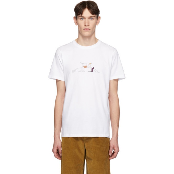 Photo: Norse Projects White Daniel Frost Edition Reading T-Shirt