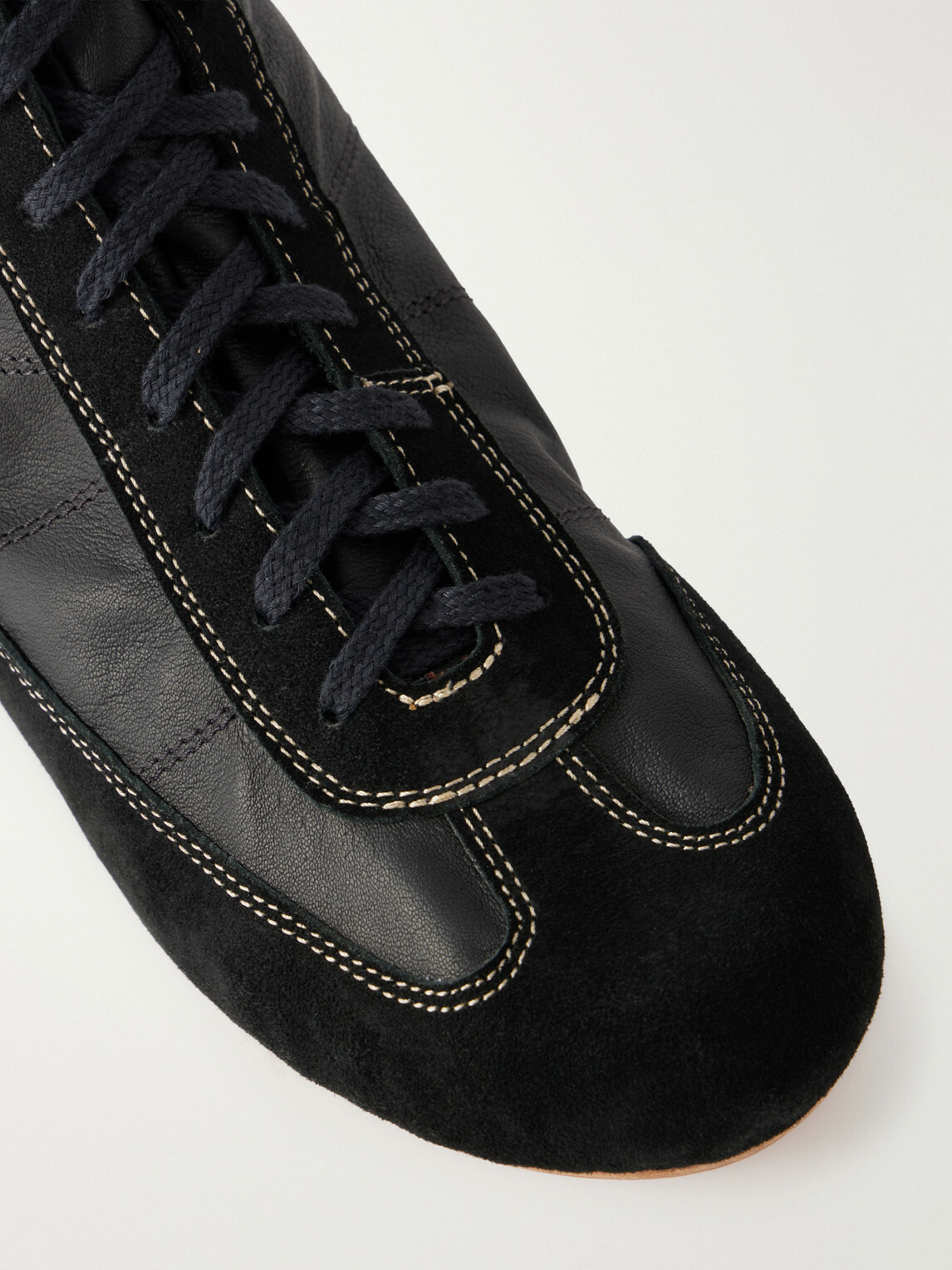 Visvim - Mc Driver Suede-Trimmed Leather Lace-Up Boots - Black
