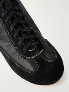 Visvim - Mc Driver Suede-Trimmed Leather Lace-Up Boots - Black