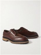 Tod's - Suede-Trimmed Leather Derby Shoes - Brown