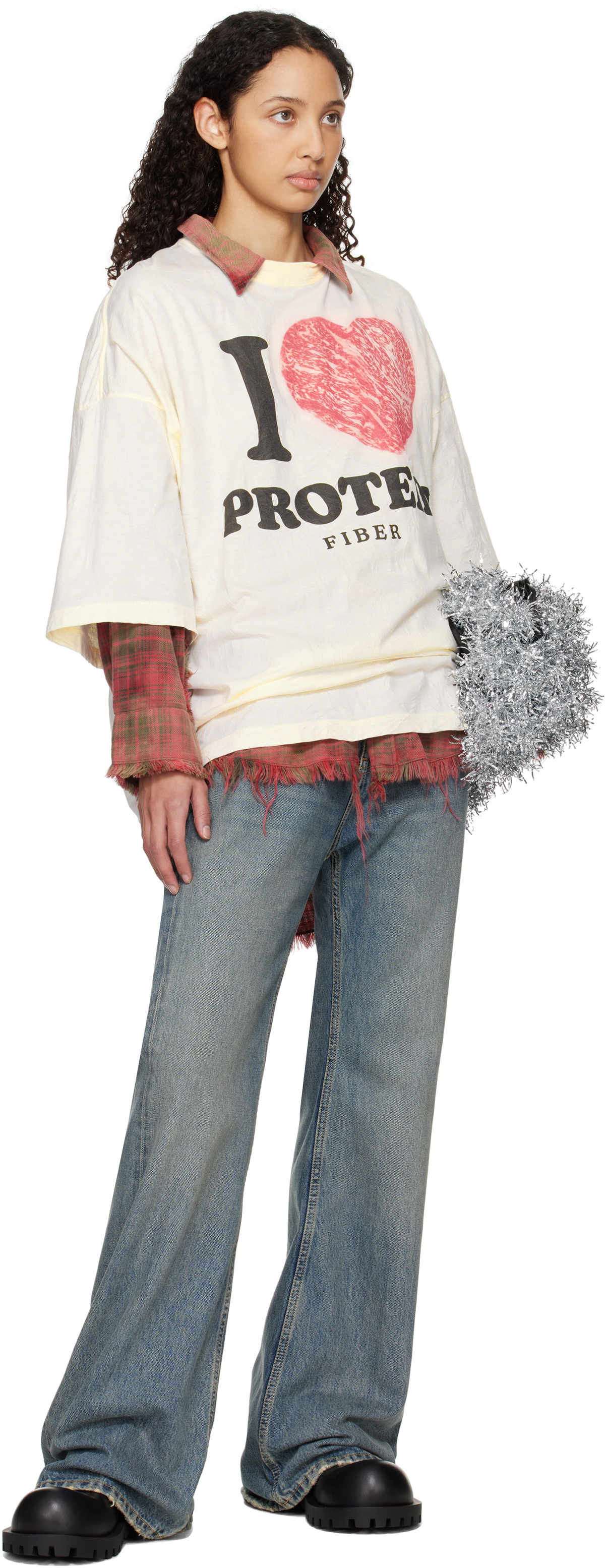 [新品] doublet STEAK COMPRESSION T-SHIRT doublet Off-White Steak Compression T-shirt Doublet