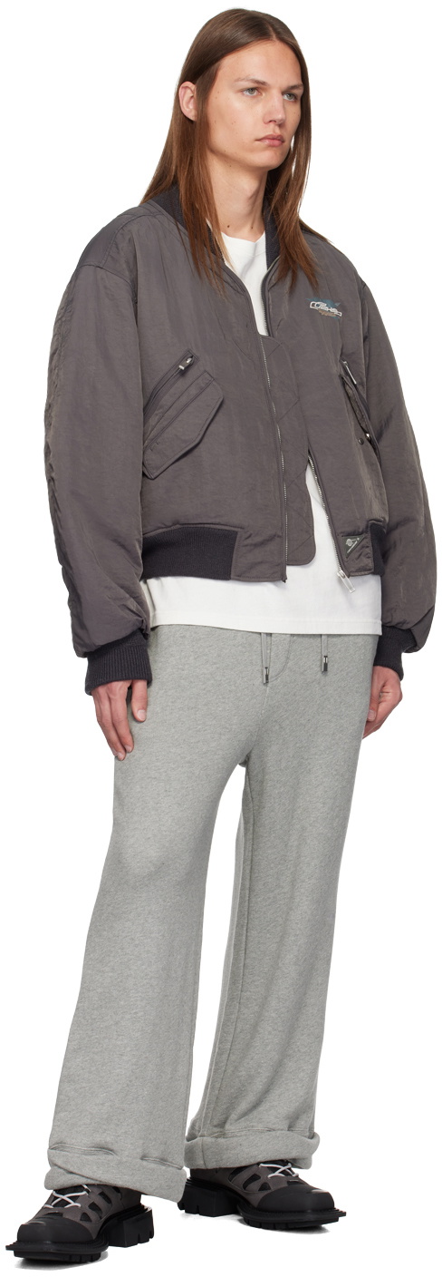 C2H4 Gray Aviation Bomber Jacket