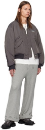 C2H4 Gray Aviation Bomber Jacket