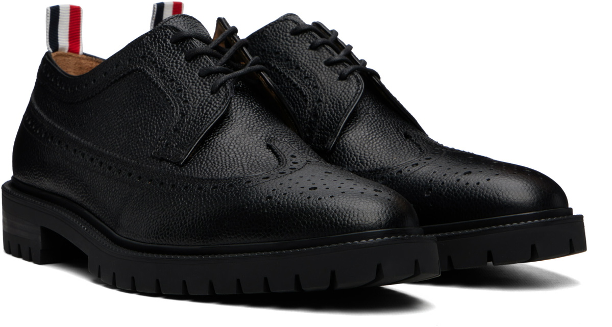 Thom Browne Black Pebble Grain Leather Longwing Brogues
