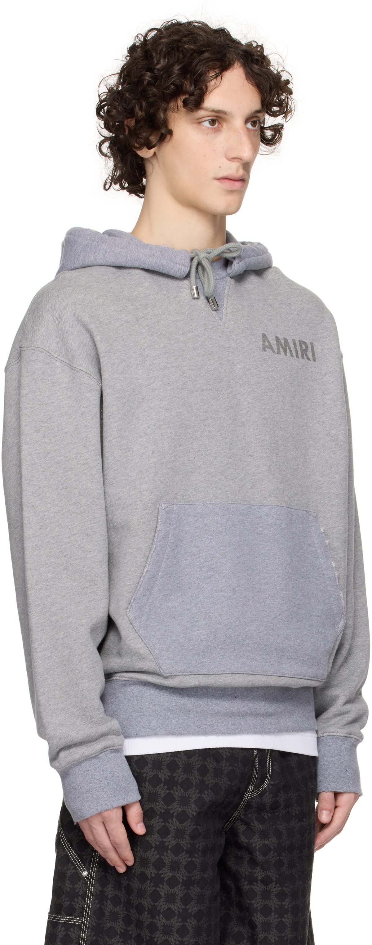 AMIRI Gray 'AMIRI' Stencil Oversized Hoodie Amiri
