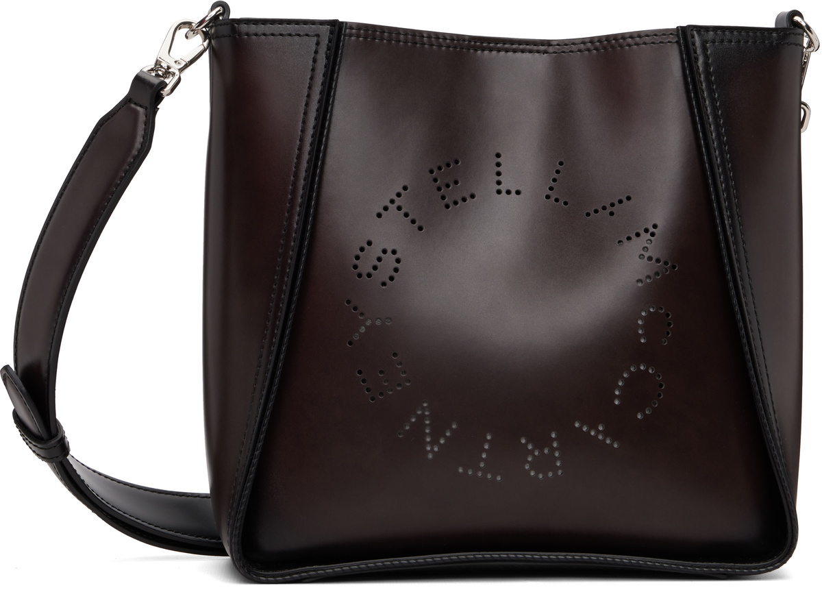 Stella McCartney Brown Logo Square Crossbody Bag