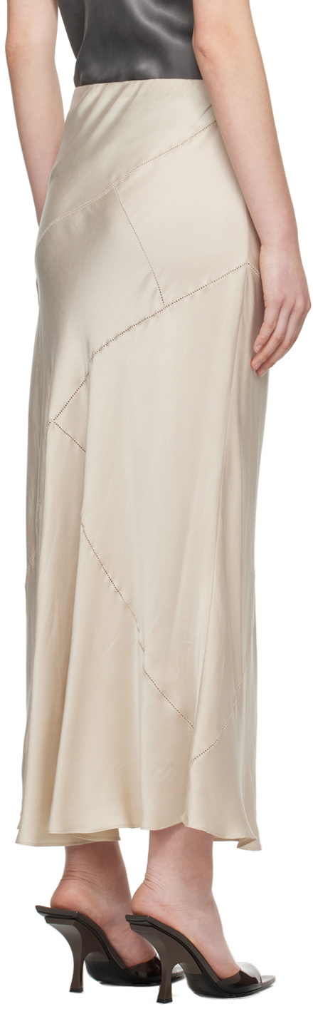 Silk Laundry Off-White Splice Maxi Skirt