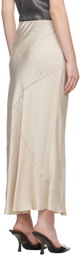 Silk Laundry Off-White Splice Maxi Skirt