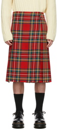 Molly Goddard Red Tartan Finn Kilt Skirt