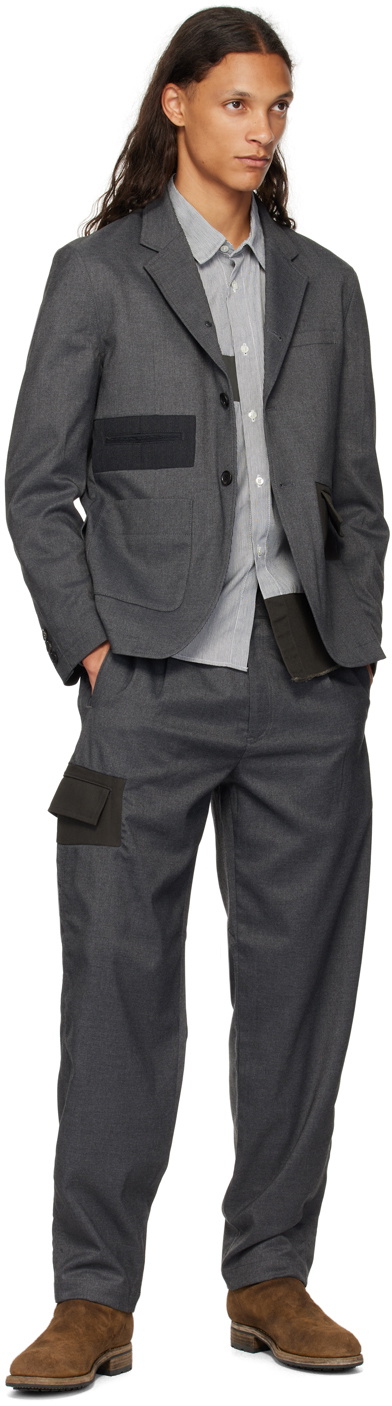 UNDERCOVER Gray Paneled Blazer